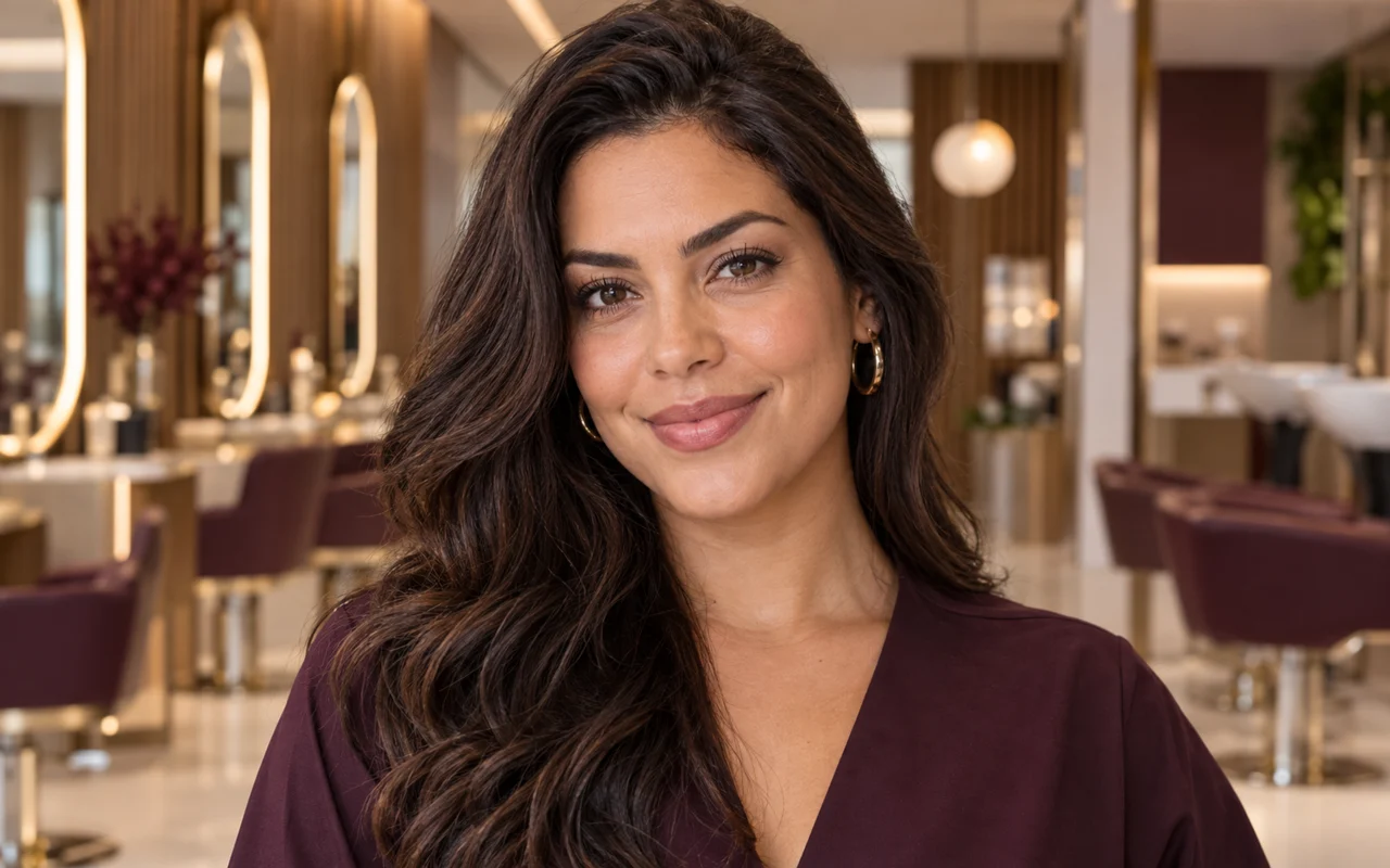 Profissional de beleza em um salão sofisticado